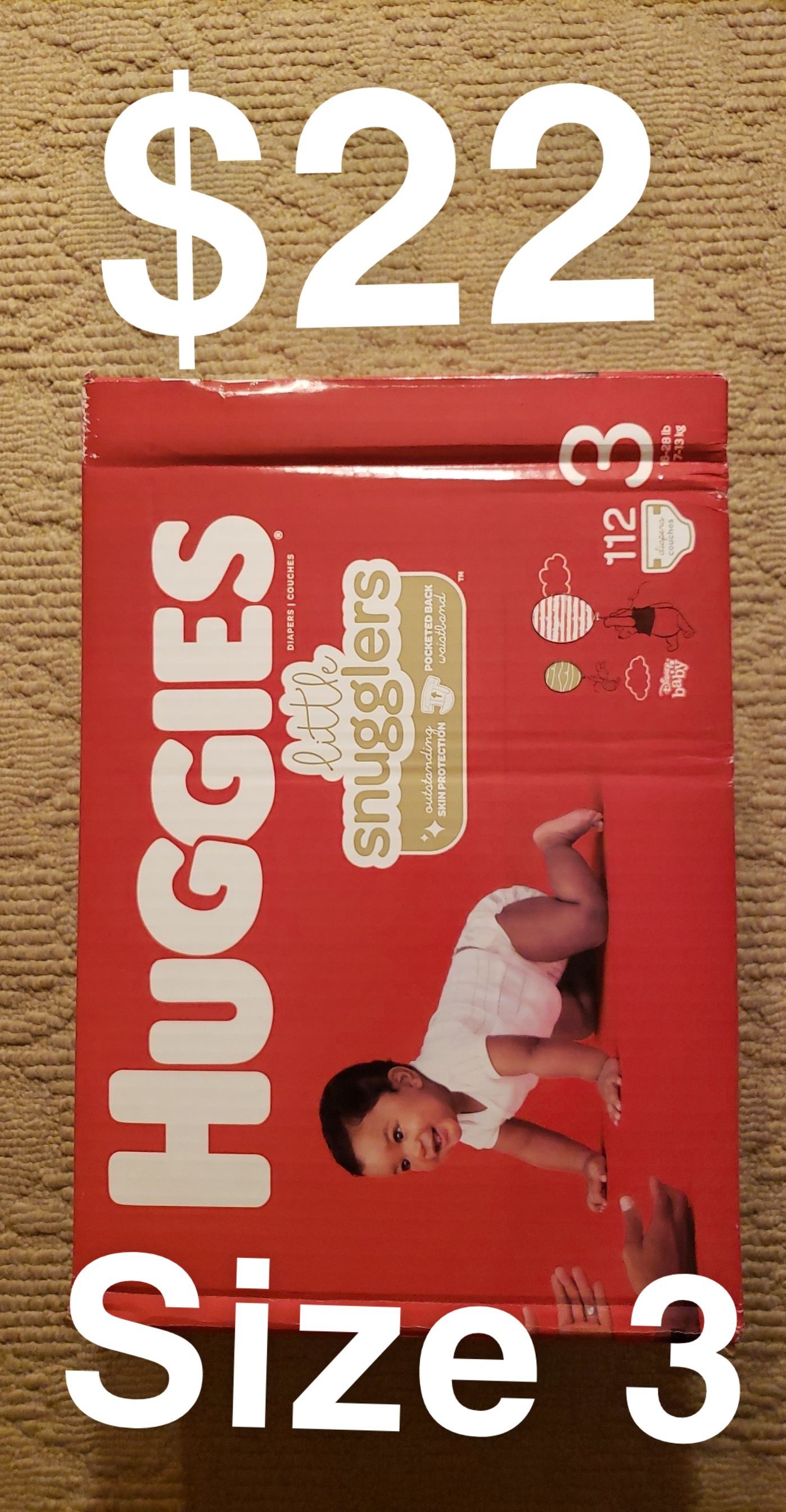 Huggies Diapers Size 3 $22