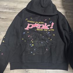 Black And Pink Sp5der Hoodie