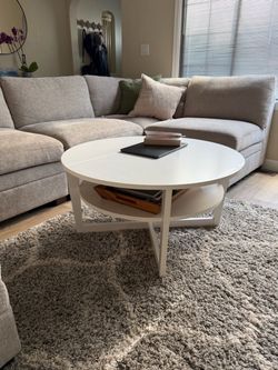 IKEA circle coffee table with storage
