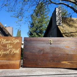 Wedding Guest Book Sign And Card Box