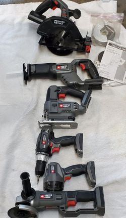 Porter cable tool set 20v 6pc tools 3 battery and charger
