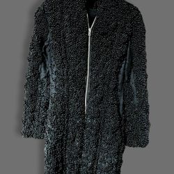 Beautiful Black Beaded Coat  (Caviar Coat)