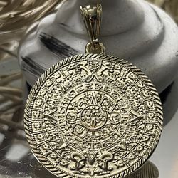 Mayan Medallion Gold Plated Pendant 