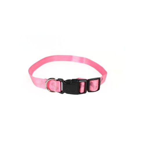 Pink Dog Collar Size Large Faded Bone Design 
