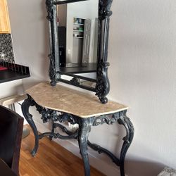 Marble Entry Table And mirror 