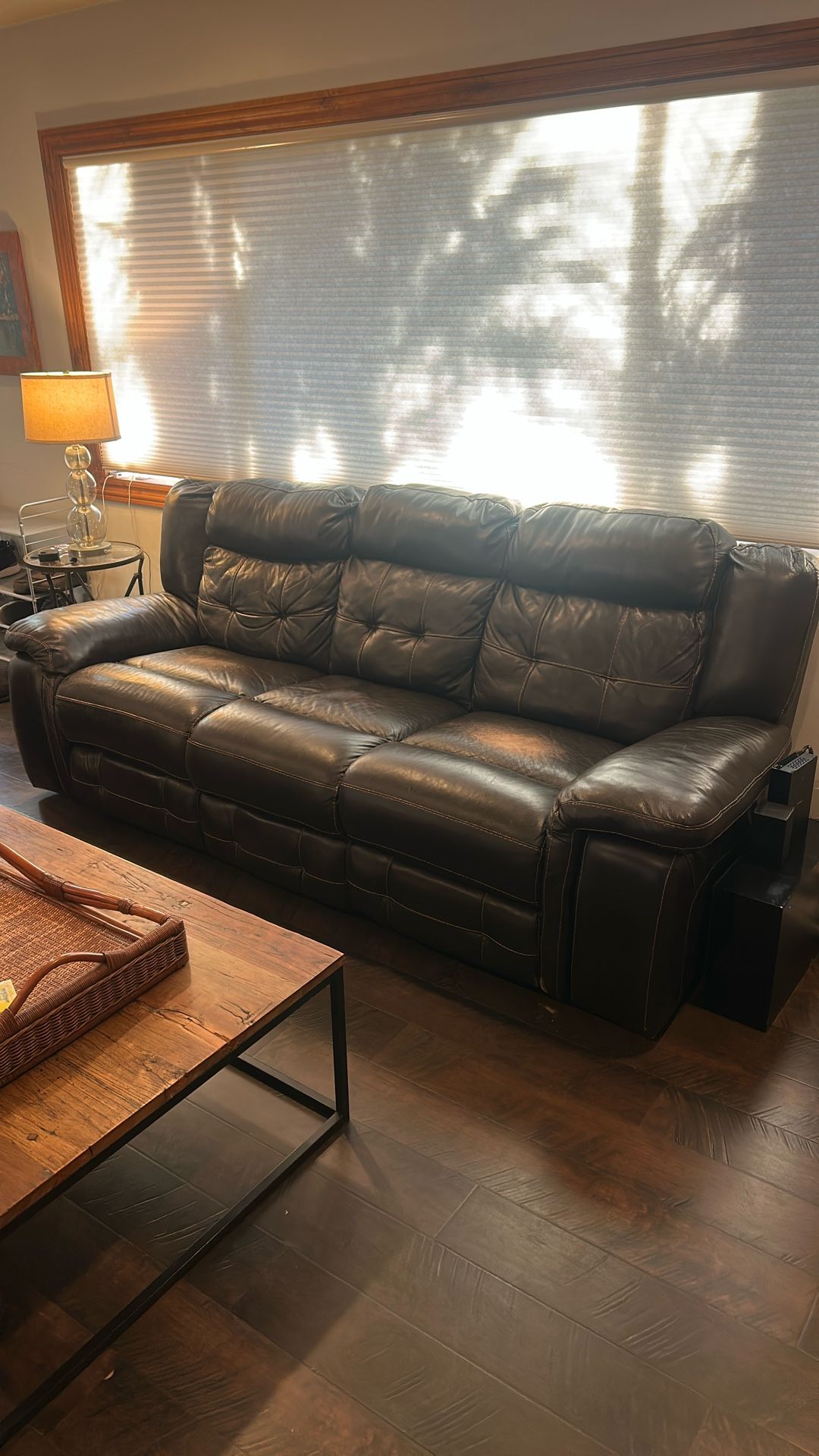 Dark Brown Recliner Couches Set 