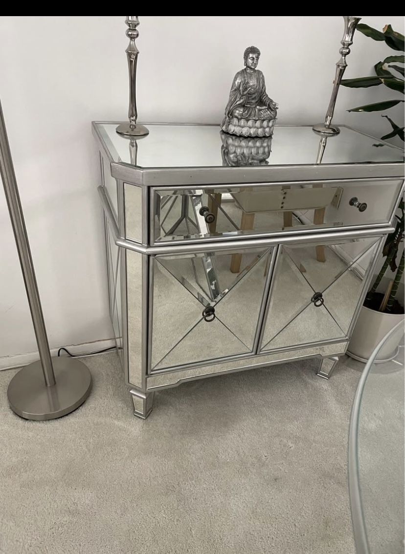 Mirrored Accent Cabinet- $200