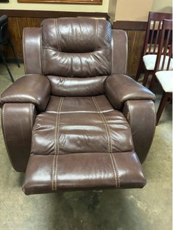 Brown leather recliner