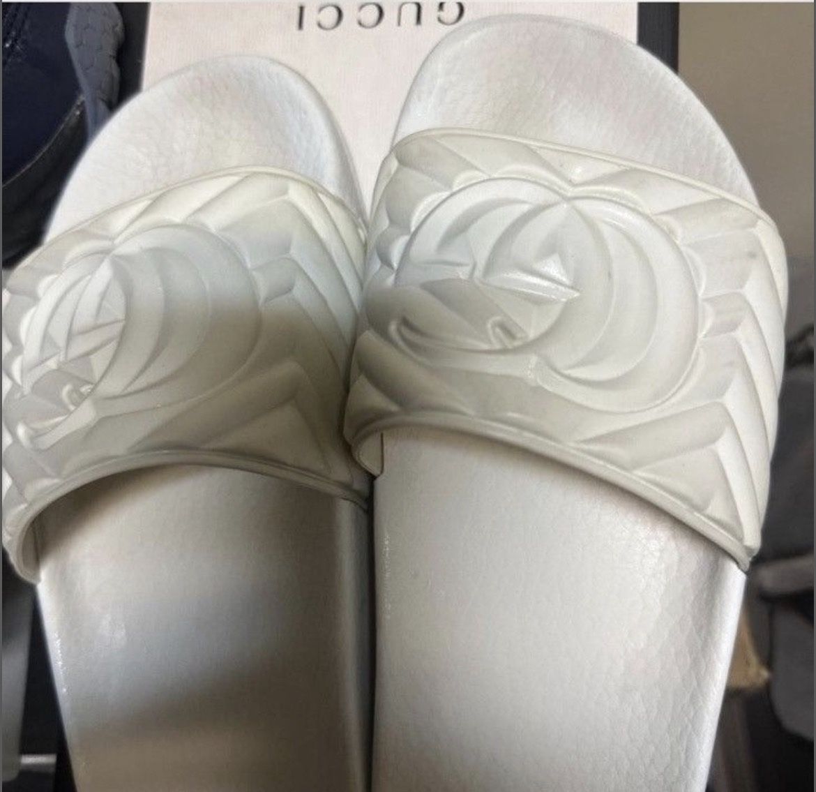 bone gucci slides