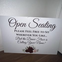Event Open Seating Sign