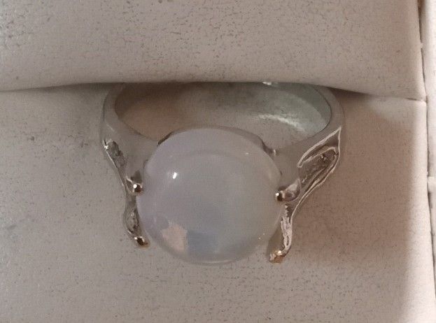 New Sterling Silver Natural Moonstone Ring 