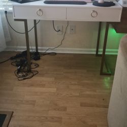 White And Gold Desk