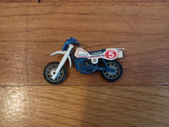 Vintage Blue and White Moto-X Kids Collectible Toy Motorcycle