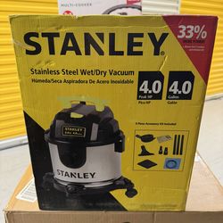 Brand New Sealed Stanley Shop Vac – Wet/Dry + Stainless Steel