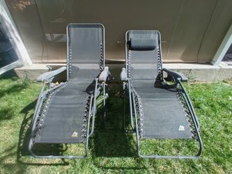Pair of GCI Adjustable Reclining Lounge Outdoor Patio Chairs