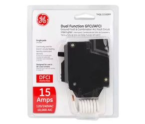GE 15 Amp 1-Pole Dual Function AFCI/GFCI Circuit Breaker - New in Box