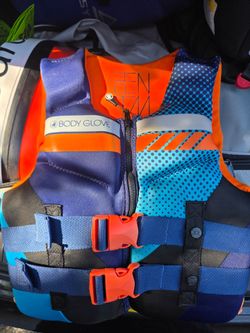 Kids body glove life jacket.