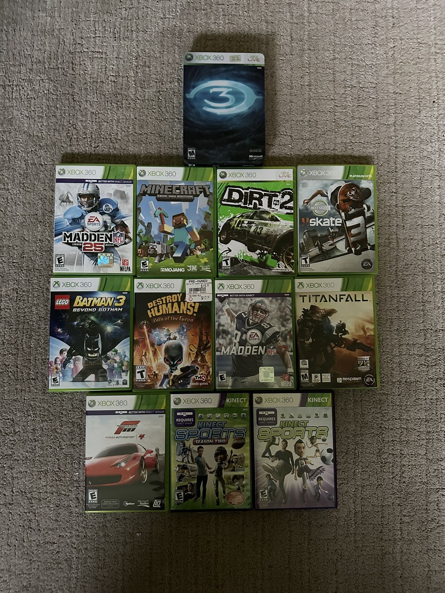 12 Used Xbox 360 Games