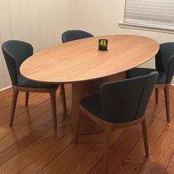 Dining Table & 4 Dark Green Chairs