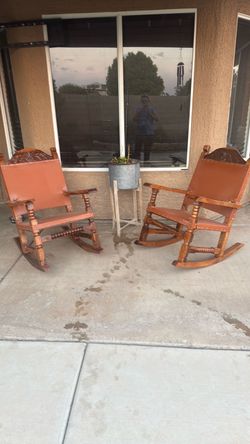 Pair of comfortable rocking chairs