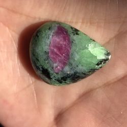 Large Natural Ruby In Lepidolite Gemstone Cabochon 3 Carat Ruby