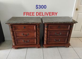 2 marble top night stands 🚛 FREE DELIVERY 🚛