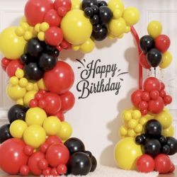 Red/black/yellow/white Ballon Garland 166pcs New In Package 