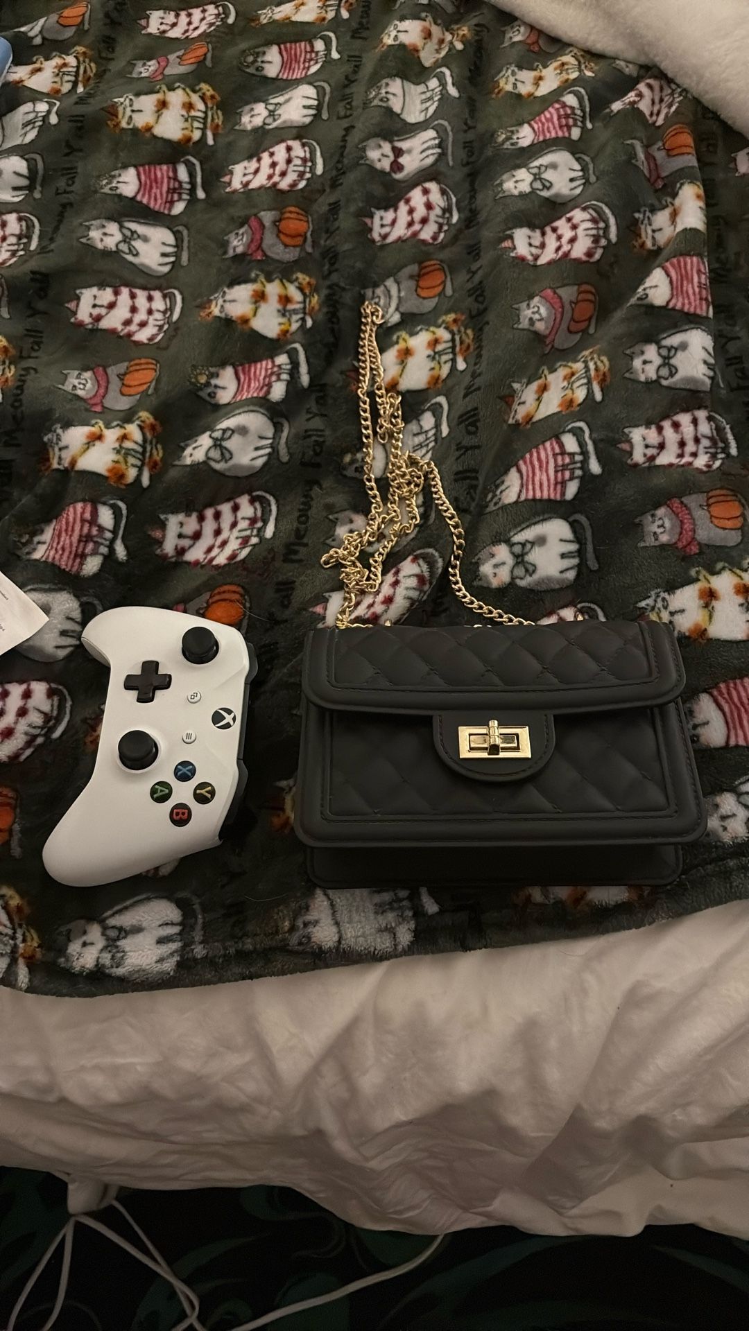 Black Purse With Gold Chain Attachment(Used Once)