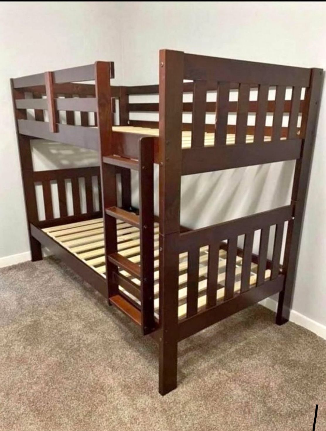 Brown Bunk Bed Twin 