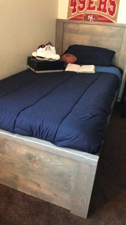 Handmade wooden twin bed