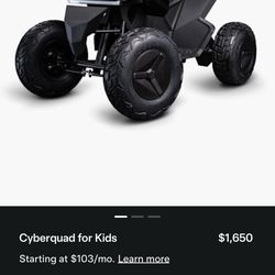 Tesla Cyberquad for kids retail $2,000