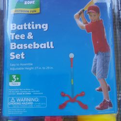 Batting Tee & Baseball Set New