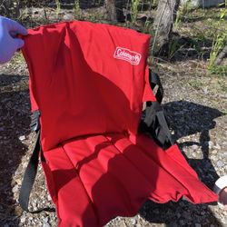 Coleman Portable Stadium Seat Cushion Lightweight Padded Red Bleacher Strap