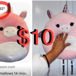 $10 Like New Large Squishmallow Pink Unicorn 16” Tall