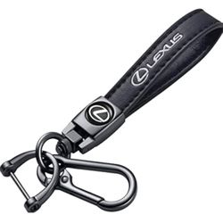 Genuine Leather Lexus Car Keychain Key Ring Black Key Fob Accessory Gift