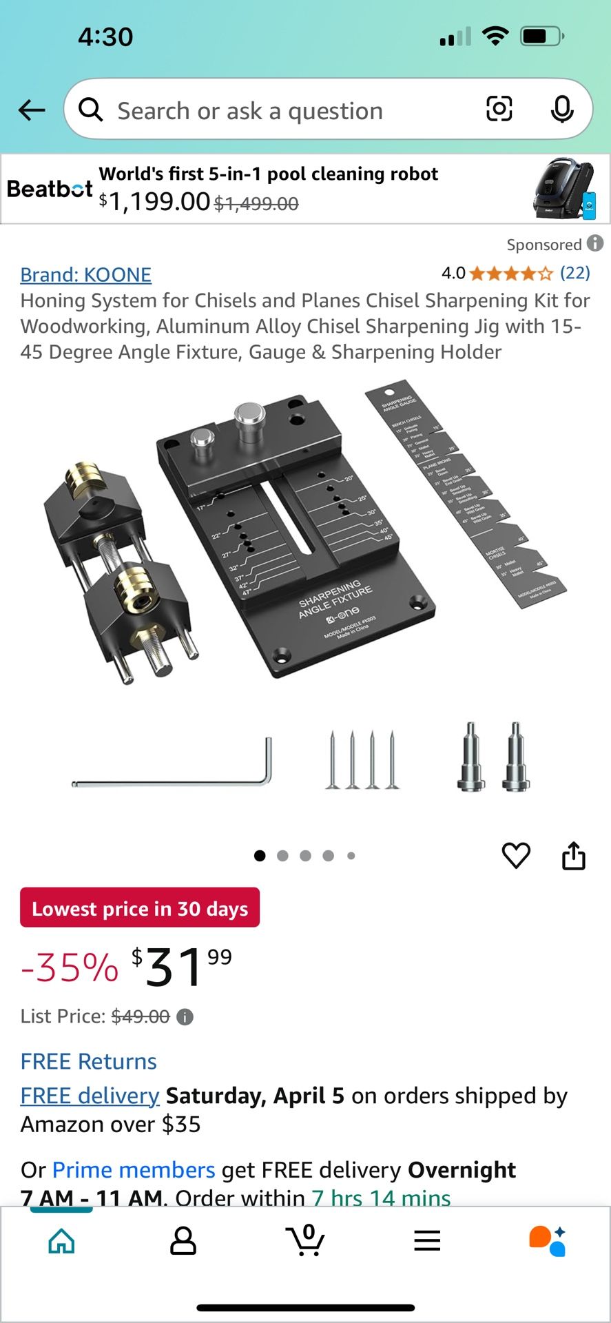 New In Box, Honing System for Chisels and Planes Chisel Sharpening Kit for Woodworking