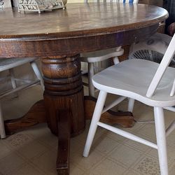Oak table and 4 chairs