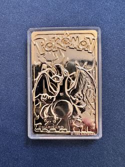 Pokémon Charizard Gold-Tone Collectible Card / Bar – 1999 Nintendo Design