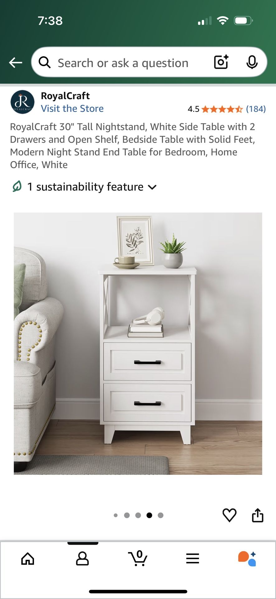 White Night Stand Table Set Of 2 *Unopened* 