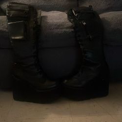 Current Mood Obsidian Pocket Dolls Kill Platform Boots