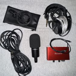 Studio Recording Bundle – Mic, Interface, Headphones – $230 OBO