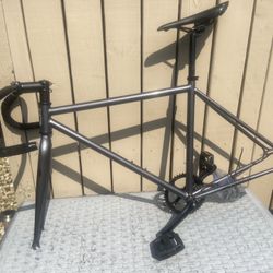 Asphalt Grey Golden Cycle Fixie Frame set 