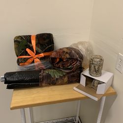 Kiddo Camo Camping Set/tent, Sleeping Bag, Blanket, Two Lanterns