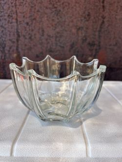 Vintage Glass 5.25” Umbrella Serving / Dip Bowl Candy Dish