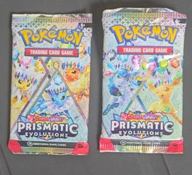 Pokemon TCG: Scarlet & Violet Prismatic Evolutions Booster Pack (Random Art) - 10 Cards (Lot of 2)