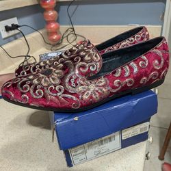 Amalia Men's Fabian Burgundy Loafer Size 10.5