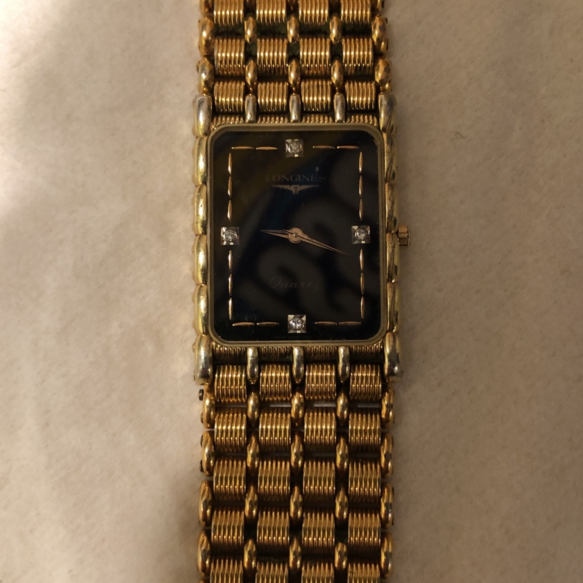 Longines 4 Real Diamonds 5 Juvels Gold Plated Swiss Made Works Perfect Keeping Perfect Time
