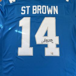 Amon Ra st Brown signed authentic jersey