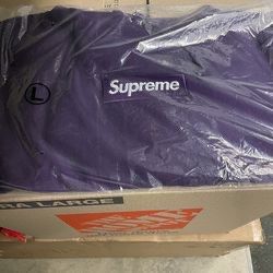 Supreme Box Logo Hoodie Purple FW23