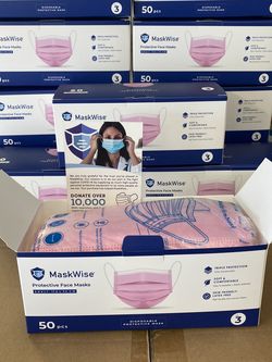 50 Pack 3-PLY Pink Face Mask